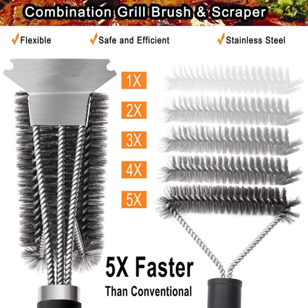 18-Inch Grill Brush and Scraper with Deluxe Handle - Image 5